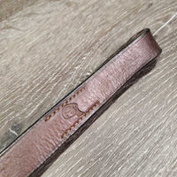 Flat Leather Standing Martingale *gc, N0 stopper, dry, stiff, older, scraped edges, crackles, creases, dirt
