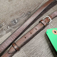 Flat Leather Standing Martingale *gc, N0 stopper, dry, stiff, older, scraped edges, crackles, creases, dirt
