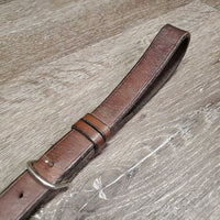 Flat Leather Standing Martingale *gc, N0 stopper, dry, stiff, older, scraped edges, crackles, creases, dirt
