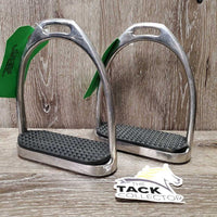 Pr Fine Hvy Stirrup Irons, grips *vgc, clean, mnr scratches & scuffs
