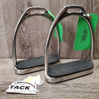 Pr Fine Hvy Stirrup Irons, grips *vgc, clean, mnr scratches & scuffs
