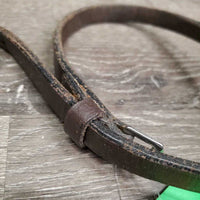 Leather Flash Strap, Slip on Noseband Attachment *vgc, trimmed, clean, edge scrapes & rubs, missing keeper, dry, stiff
