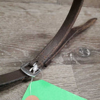 Leather Flash Strap, Slip on Noseband Attachment *vgc, trimmed, clean, edge scrapes & rubs, missing keeper, dry, stiff
