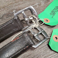 Thick Wide Nylon Lined Stirrup Leathers *gc, rubs, dents, peeled spots, stretched holes, scraped edges, stiff
