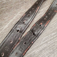 Thick Wide Nylon Lined Stirrup Leathers *gc, rubs, dents, peeled spots, stretched holes, scraped edges, stiff
