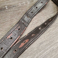 Thick Wide Nylon Lined Stirrup Leathers *gc, rubs, dents, peeled spots, stretched holes, scraped edges, stiff
