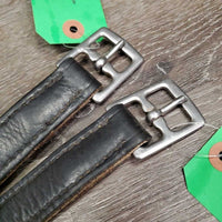 Pr v.thick Nylon Lined Stirrup Leathers *gc, clean, mnr rubs, dents & scraped edges, older

