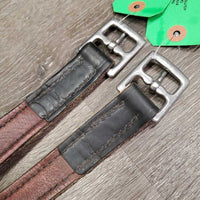 Pr v.thick Nylon Lined Stirrup Leathers *gc, clean, mnr rubs, dents & scraped edges, older
