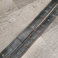 Pr v.thick Nylon Lined Stirrup Leathers *gc, clean, mnr rubs, dents & scraped edges, older
