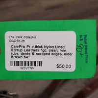 Pr v.thick Nylon Lined Stirrup Leathers *gc, clean, mnr rubs, dents & scraped edges, older
