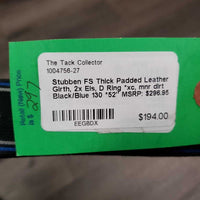 FS Thick Padded Leather Girth, 2x Els, D Ring *xc/like new, clean
