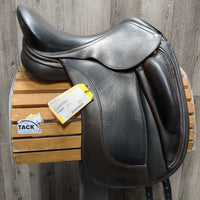 17.5 *adj *Set XW 6.5" Schleese Obrigado Monoflap Dressage Saddle, Navy Schleese Cover, Lg Exterior Front Blocks, Wool Flocking, Shouler Relief, Rear Gusset Panels, for Short Back, Flaps: 17"L x 10"W Serial #: 2-RW-SR PLUS 17352S0816
