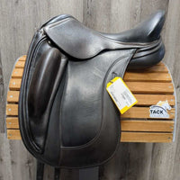 17.5 *adj *Set XW 6.5" Schleese Obrigado Monoflap Dressage Saddle, Navy Schleese Cover, Lg Exterior Front Blocks, Wool Flocking, Shouler Relief, Rear Gusset Panels, for Short Back, Flaps: 17"L x 10"W Serial #: 2-RW-SR PLUS 17352S0816
