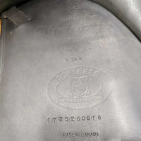 17.5 *adj *Set XW 6.5" Schleese Obrigado Monoflap Dressage Saddle, Navy Schleese Cover, Lg Exterior Front Blocks, Wool Flocking, Shouler Relief, Rear Gusset Panels, for Short Back, Flaps: 17"L x 10"W Serial #: 2-RW-SR PLUS 17352S0816
