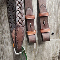 Monocrown FS/Rsd Padded Figure 8 Bridle, Laced Reins *xc/vgc, clean, mnr faded, rubs & dirt?residue, older?, mnr stiff