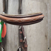 Monocrown FS/Rsd Padded Figure 8 Bridle, Laced Reins *xc/vgc, clean, mnr faded, rubs & dirt?residue, older?, mnr stiff