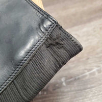 Leather Half Chaps, Back Zipper *gc, mnr dirt, creases & folds, elastic: threads & snags, faded
