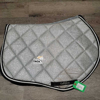 Glitter Quilt Jumper Saddle Pad, 2x piping *gc, mnr stains, dirt, rubs, hair, bare glitter, threads
