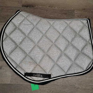 Glitter Quilt Jumper Saddle Pad, 2x piping *gc, mnr stains, dirt, rubs, hair, bare glitter, threads