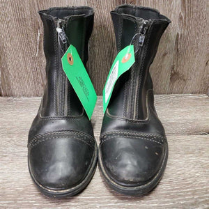 JUNIORS Paddock Boots, Zips *gc/fair, clean, rubs, dents, insideL dirty, rubs, missing & curled insoles