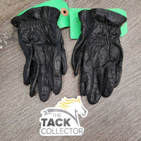 JUNIORS Pr Leather Gloves *vgc, crinkled, clean, glitter
