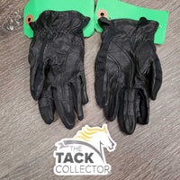 JUNIORS Pr Leather Gloves *vgc, crinkled, clean, glitter
