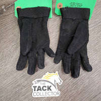 JUNIORS Pr Cloth Riding Gloves *gc, crinkled, glitter, rubs, thin, pulled sea\
