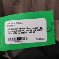 Helmet Bag, zipper *gc, cracked handle, mnr dirt & glitter
