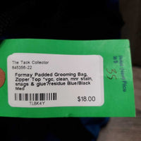 Padded Grooming Bag, Zipper Top *vgc, clean, mnr stain, snags & glue?residue
