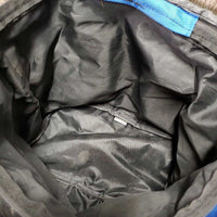 Nylon Collapsible Grooming Tote Bag, Zipper Top *gc/fair, clean, No Shoulder Strap, tape, v.sticky/stuck zipper, peeled edges
