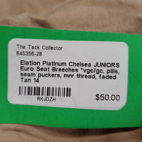 JUNIORS Euro Seat Breeches *vgc/gc, pills, seam puckers, mnr thread, faded
