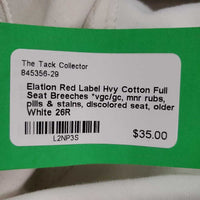 Hvy Cotton Full Seat Breeches *vgc/gc, mnr rubs, pills & stains, discolored seat, older
