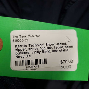 Technical Show Jacket, zipper, snaps *gc/fair, faded, seam puckers, v.pilly lining, mnr stains