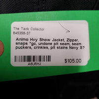 Hvy Show Jacket, Zipper, snaps *gc, undone pit seam, seam puckers, crinkles, pit stains
