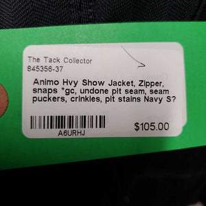 Hvy Show Jacket, Zipper, snaps *gc, undone pit seam, seam puckers, crinkles, pit stains