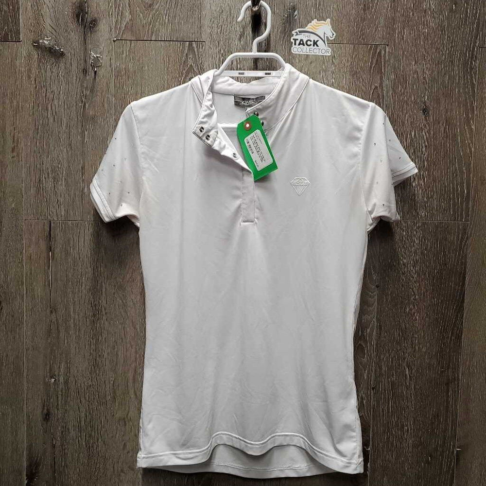 SS Show Shirt, 1/4 Snap Up, snap collar, bling *gc, pit stains, rubs, snag