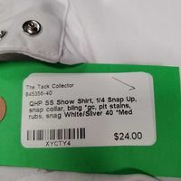 SS Show Shirt, 1/4 Snap Up, snap collar, bling *gc, pit stains, rubs, snag