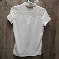 SS Show Shirt, 1/4 Snap Up, Button Collar, Mesh Shoulders *gc/fair, puckered, pits, dingy, snags. olfrt
