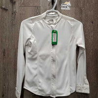 JUNIORS LS Show Shirt, Zipper, snap collar *gc, dingy collar & cuffs
