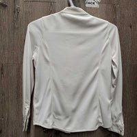 JUNIORS LS Show Shirt, Zipper, snap collar *gc, dingy collar & cuffs
