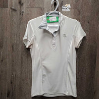 SS Show Shirt, 1/2 Snap Up, Magnetic Collar *gc/fair, v.stained pits, snags, seam pucekrs, older
