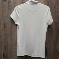 SS Show Shirt, 1/2 Snap Up, Magnetic Collar *gc/fair, v.stained pits, snags, seam pucekrs, older