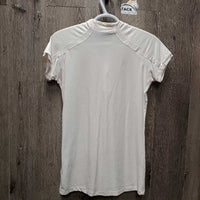 SS Show Shirt, 1/2 Zip Up, Mesh Sleeves & Back *gc, dingy, snags, older, mnr pits
