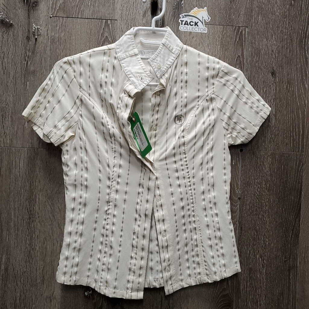 SS Show Shirt *gc/fair, No Collar, v.puckered, shrunk?, dingy, mnr pits, older