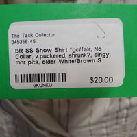 SS Show Shirt *gc/fair, No Collar, v.puckered, shrunk?, dingy, mnr pits, older
