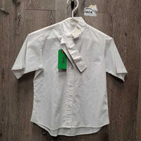 JUNIORS SS Show Shirt, velcro collar *gc, older, puckers, rubs, pills
