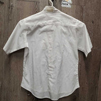 JUNIORS SS Show Shirt, velcro collar *gc, older, puckers, rubs, pills
