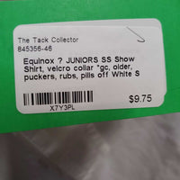 JUNIORS SS Show Shirt, velcro collar *gc, older, puckers, rubs, pills
