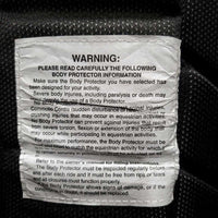 Small Cell Safety Vest, laces *June, 2011 *vgc/xc, clean, odler, mnr hair, snags & rust