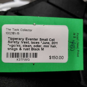 Small Cell Safety Vest, laces *June, 2011 *vgc/xc, clean, odler, mnr hair, snags & rust